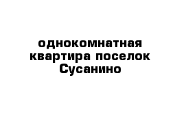 однокомнатная квартира поселок Сусанино